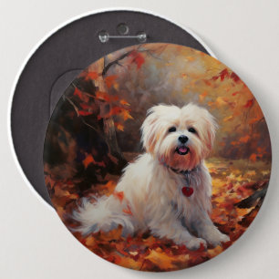 Malti Tzu in de herfst laat Herfst inspireren Ronde Button 6,0 Cm