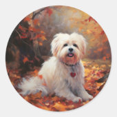 Malti Tzu in de herfst laat Herfst inspireren Ronde Sticker (Voorkant)