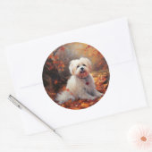Malti Tzu in de herfst laat Herfst inspireren Ronde Sticker (Envelop)