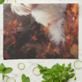 Malti Tzu in de herfst laat Herfst inspireren Theedoek (Gevouwen)