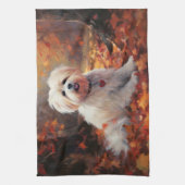 Malti Tzu in de herfst laat Herfst inspireren Theedoek (Verticaal)