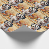 Malti Tzu in de herfst verlaat Thanksgiving kunst Cadeaupapier (Hoek)