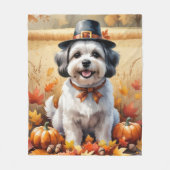 Malti Tzu in de herfst verlaat Thanksgiving kunst Fleece Deken (Voorkant)