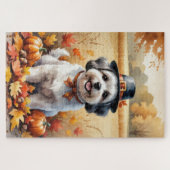 Malti Tzu in de herfst verlaat Thanksgiving kunst Legpuzzel (Horizontaal)