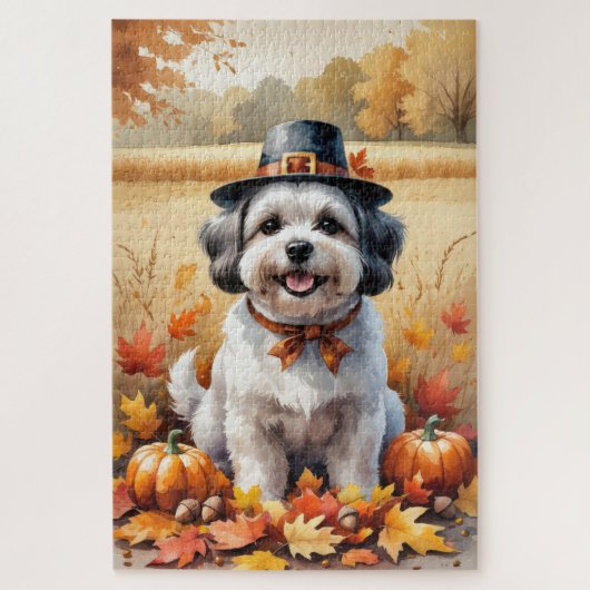 Malti Tzu in de herfst verlaat Thanksgiving kunst Legpuzzel (Verticaal)