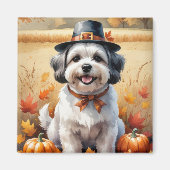 Malti Tzu in de herfst verlaat Thanksgiving kunst Magneet (Voorkant)
