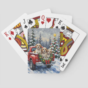 Malti-Tzu Kerst Rode Truck Vakantie Pokerkaarten
