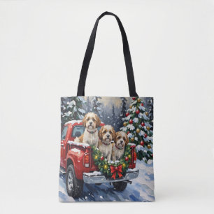 Malti-Tzu Kerst Rode Truck Vakantie Tote Bag