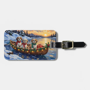 Malti Tzu Kerstboot Vakantie Bagagelabel