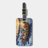 Malti Tzu Kerstboot Vakantie Bagagelabel (Voorkant verticaal)