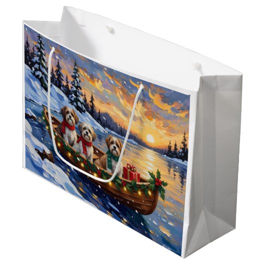 Malti Tzu Kerstboot Vakantie Groot Cadeauzakje (Voorkant Gekanteld)