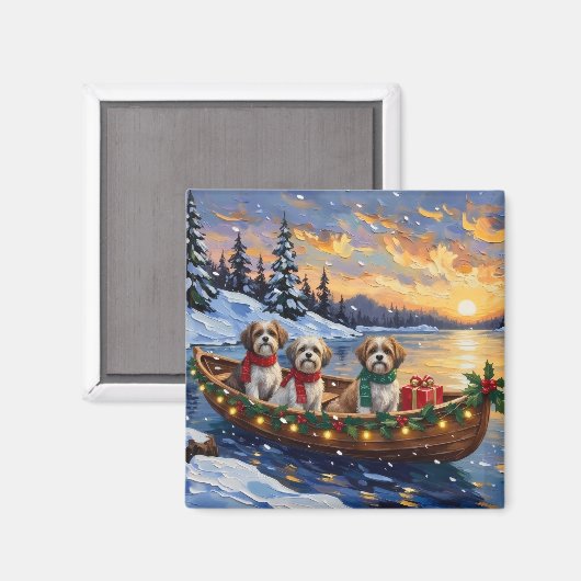 Malti Tzu Kerstboot Vakantie Magneet (Voorkant / Achterkant)
