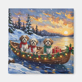 Malti Tzu Kerstboot Vakantie Magneet (Voorkant)