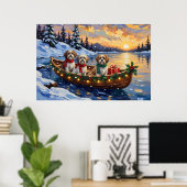 Malti Tzu Kerstboot Vakantie Poster (Thuiskantoor)