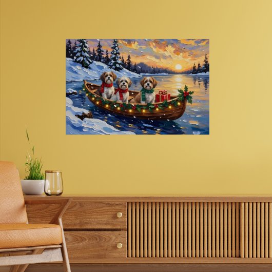 Malti Tzu Kerstboot Vakantie Poster (Woonkamer 2)