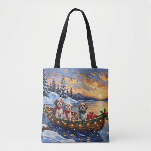 Malti Tzu Kerstboot Vakantie Tote Bag (Voorkant)