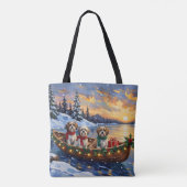 Malti Tzu Kerstboot Vakantie Tote Bag (Achterkant)