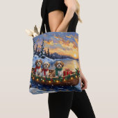 Malti Tzu Kerstboot Vakantie Tote Bag (Dichtbij)