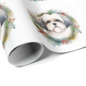 Malti Tzu Kerstkrans feestelijke pup Cadeaupapier (Rol Hoek)