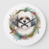 Malti Tzu Kerstkrans feestelijke pup Grote Klok (Voorkant)