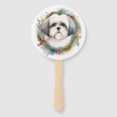 Malti Tzu Kerstkrans feestelijke pup Handwaaier (Achterkant)