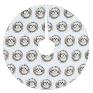 Malti Tzu Kerstkrans feestelijke pup Kerstboom Rok