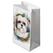 Malti Tzu Kerstkrans feestelijke pup Klein Cadeauzakje (Voorkant Gekanteld)