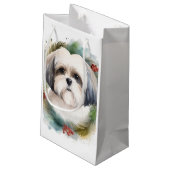 Malti Tzu Kerstkrans feestelijke pup Klein Cadeauzakje (Achterkant Gekanteld)