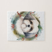 Malti Tzu Kerstkrans feestelijke pup Legpuzzel (Horizontaal)