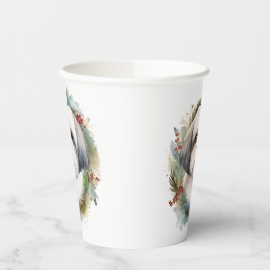 Malti Tzu Kerstkrans feestelijke pup Papieren Bekers (Links)