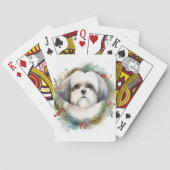 Malti Tzu Kerstkrans feestelijke pup Pokerkaarten (Achterkant)