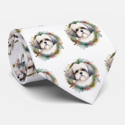 Malti Tzu Kerstkrans feestelijke pup Stropdas (Opgerold)