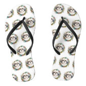 Malti Tzu Kerstkrans feestelijke pup Teenslippers (Voetbed)