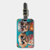 Malti Tzu met hart Rozen Valentijnsdag Bagagelabel (Voorkant verticaal)