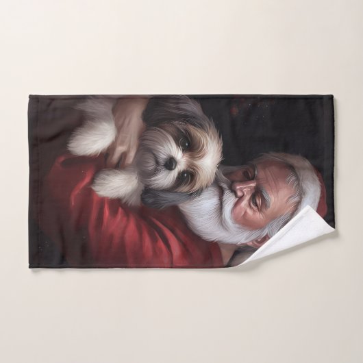 Malti Tzu Met Sinterklaas Feestelijke Kerstmis Bad Handdoek (Handdoek)