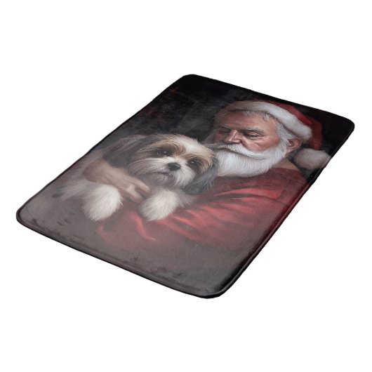 Malti Tzu Met Sinterklaas Feestelijke Kerstmis Badmat (Gekanteld)