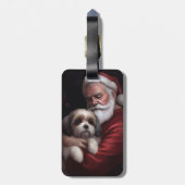 Malti Tzu Met Sinterklaas Feestelijke Kerstmis Bagagelabel (Achterkant verticaal)