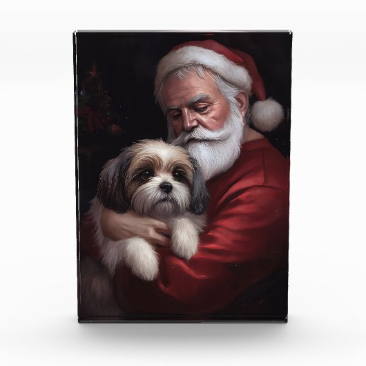 Malti Tzu Met Sinterklaas Feestelijke Kerstmis Fotoblokken (Voorkant)