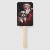 Malti Tzu Met Sinterklaas Feestelijke Kerstmis Handwaaier (Achterkant)