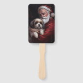 Malti Tzu Met Sinterklaas Feestelijke Kerstmis Handwaaier (Voorkant)