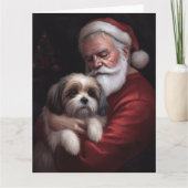 Malti Tzu Met Sinterklaas Feestelijke Kerstmis Kaart (Voorkant)