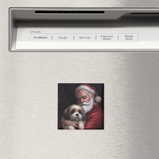 Malti Tzu Met Sinterklaas Feestelijke Kerstmis Magneet (Insitu (Vaatwasser))