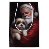 Malti Tzu Met Sinterklaas Feestelijke Kerstmis Medium Cadeauzakje (Voorkant)