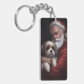 Malti Tzu Met Sinterklaas Feestelijke Kerstmis Sleutelhanger (Voorkant Links)