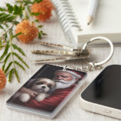 Malti Tzu Met Sinterklaas Feestelijke Kerstmis Sleutelhanger (Voorkant Rechts)