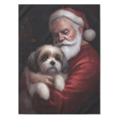 Malti Tzu Met Sinterklaas Feestelijke Kerstmis Tafelkleed (Voorkant)