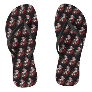 Malti Tzu Met Sinterklaas Feestelijke Kerstmis Teenslippers