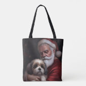 Malti Tzu Met Sinterklaas Feestelijke Kerstmis Tote Bag (Achterkant)