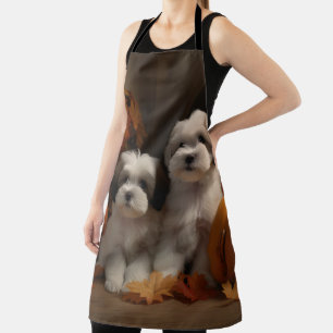 Malti tzu Puppy Herfst Plezier Pompoen Schort