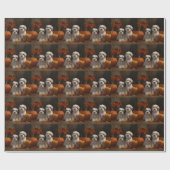 Malti tzu Puppy Herfst Verrukking Pompoen Cadeaupapier (Vlak)